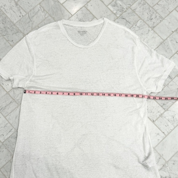 ALL SAINTS Avery Crewneck Linen T-shirt - Picture 3 of 6